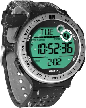 Men Watch Pedometer Underwater Diving Watch 10 ATM Waterproof with Lap Stopwatch and Alarm Clock Function, 12/24 Hour Format Selectable
