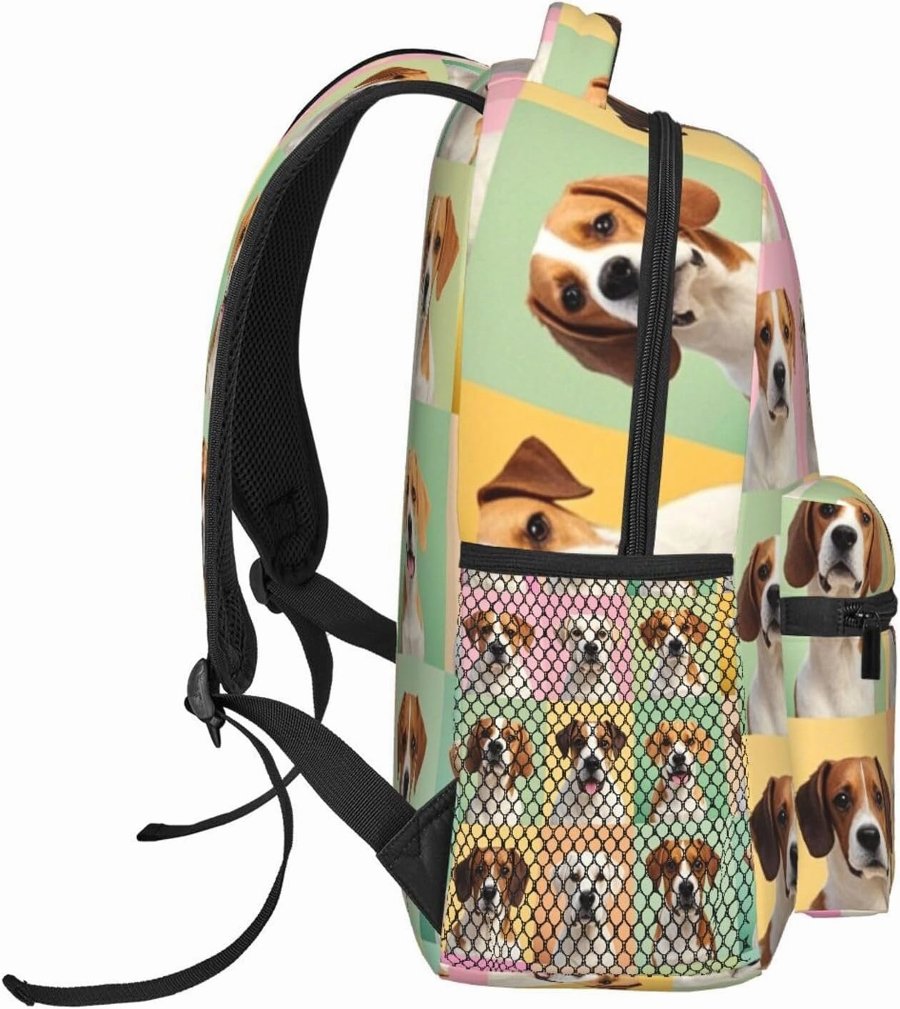Men & Women Lightweight Funny Pet Dogs Art Casual Daypack Large Capacity Bookbag With Adjustable Shoulder Straps for Gym Business Bicycle
