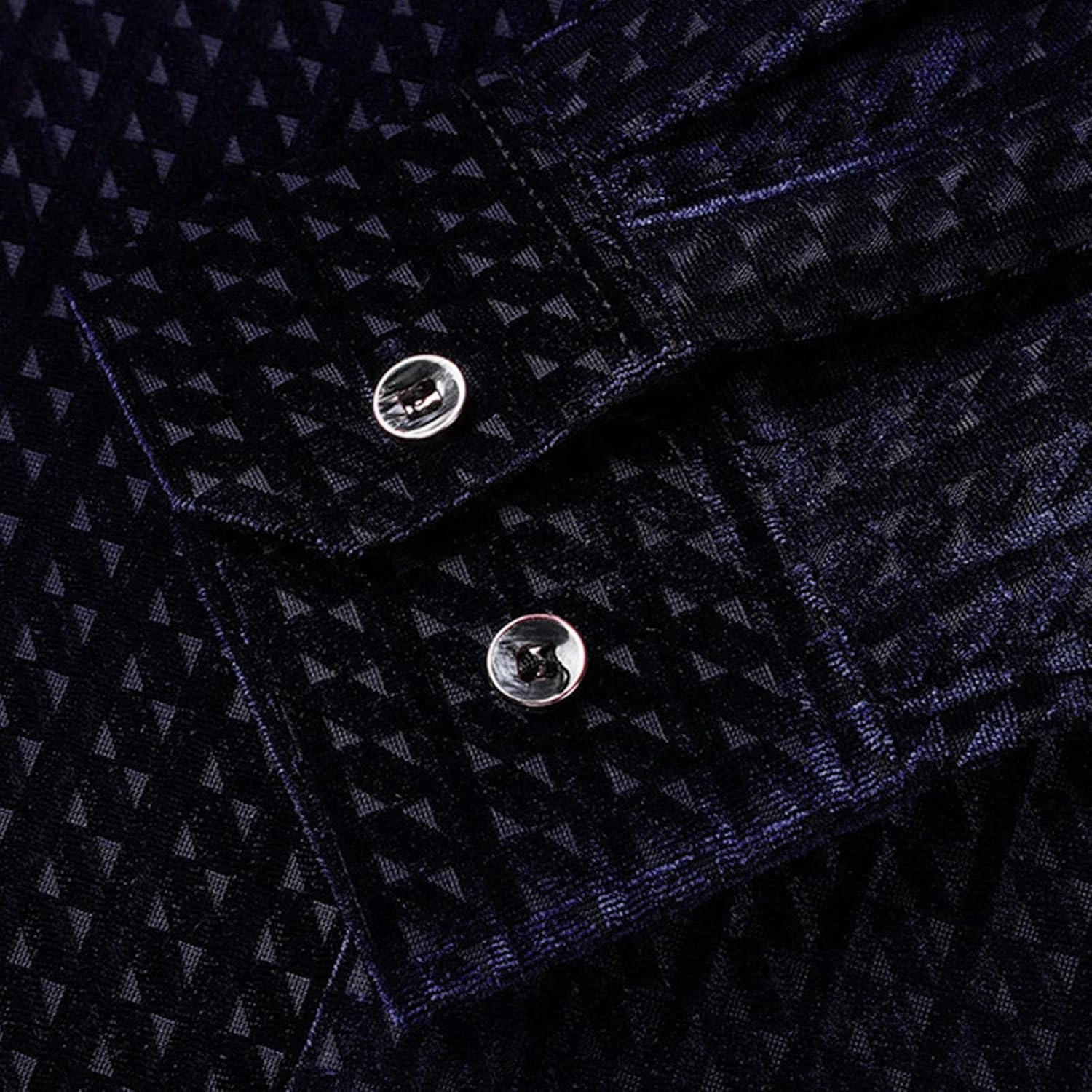 Men's Business Casual Velvet Long Sleeve Shirt Snap Buttons Vintage Shirt Suede Stretch Shirt Classic Ribbed