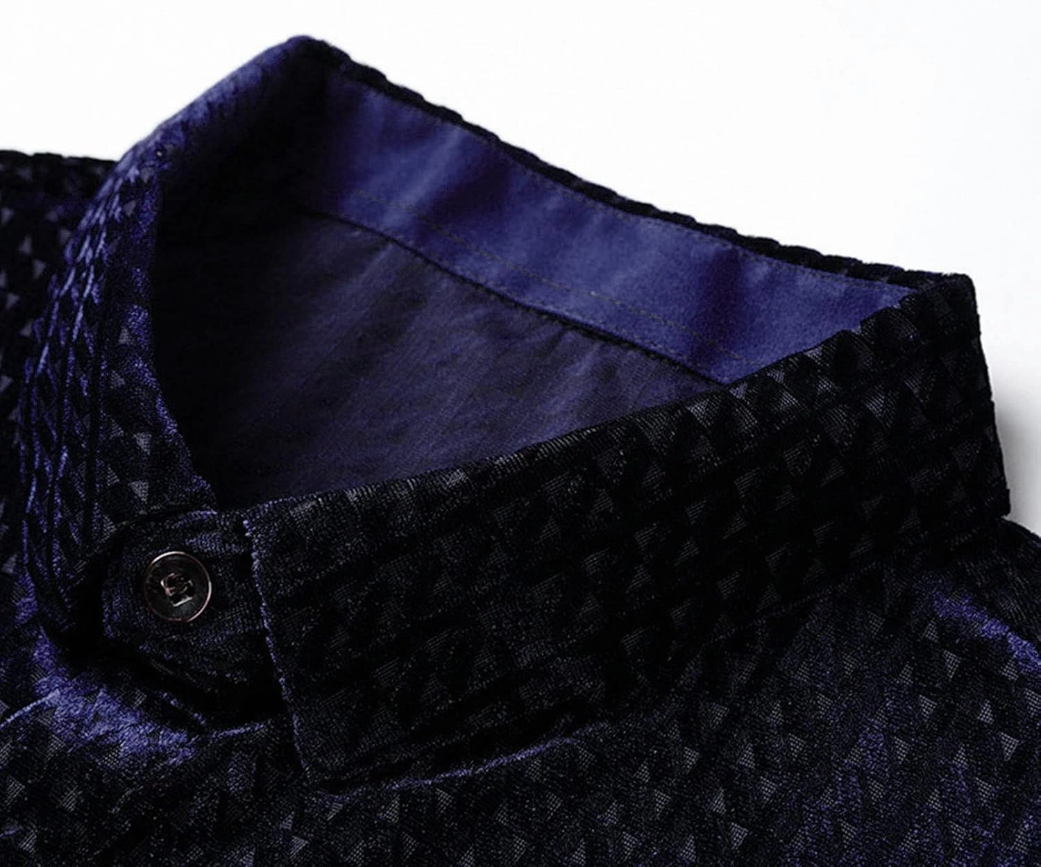 Men's Business Casual Velvet Long Sleeve Shirt Snap Buttons Vintage Shirt Suede Stretch Shirt Classic Ribbed