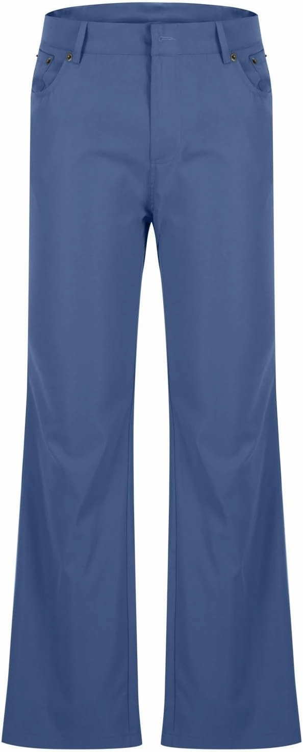 Men's Flared Pants Vintage Streetwear Performance Pants Button Down Zipper Party Pants Baggy Relaxed Trousers