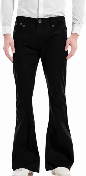 Men's Flared Pants Vintage Streetwear Performance Pants Button Down Zipper Party Pants Baggy Relaxed Trousers