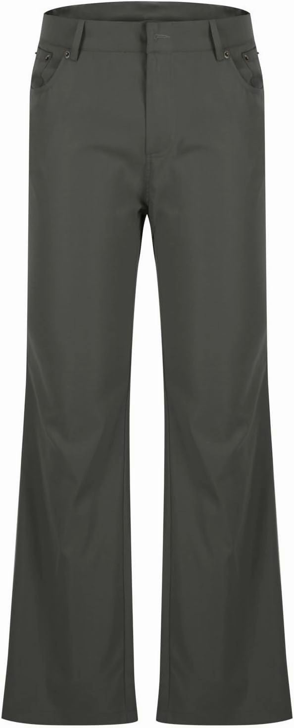Men's Flared Pants Vintage Streetwear Performance Pants Button Down Zipper Party Pants Baggy Relaxed Trousers