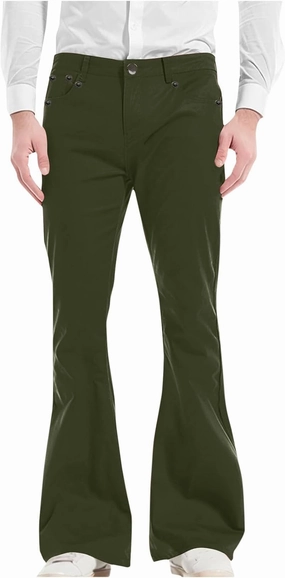 Men's Flared Pants Vintage Streetwear Performance Pants Button Down Zipper Party Pants Baggy Relaxed Trousers