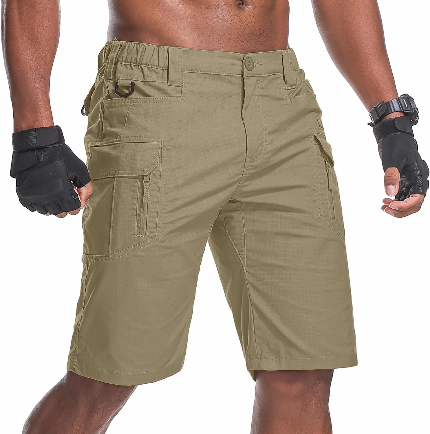 Men's Hiking Cargo Tactical Shorts with Multi Pockets Stretch Water Resistant Shorts Outdoor Hiking Fishing Camping