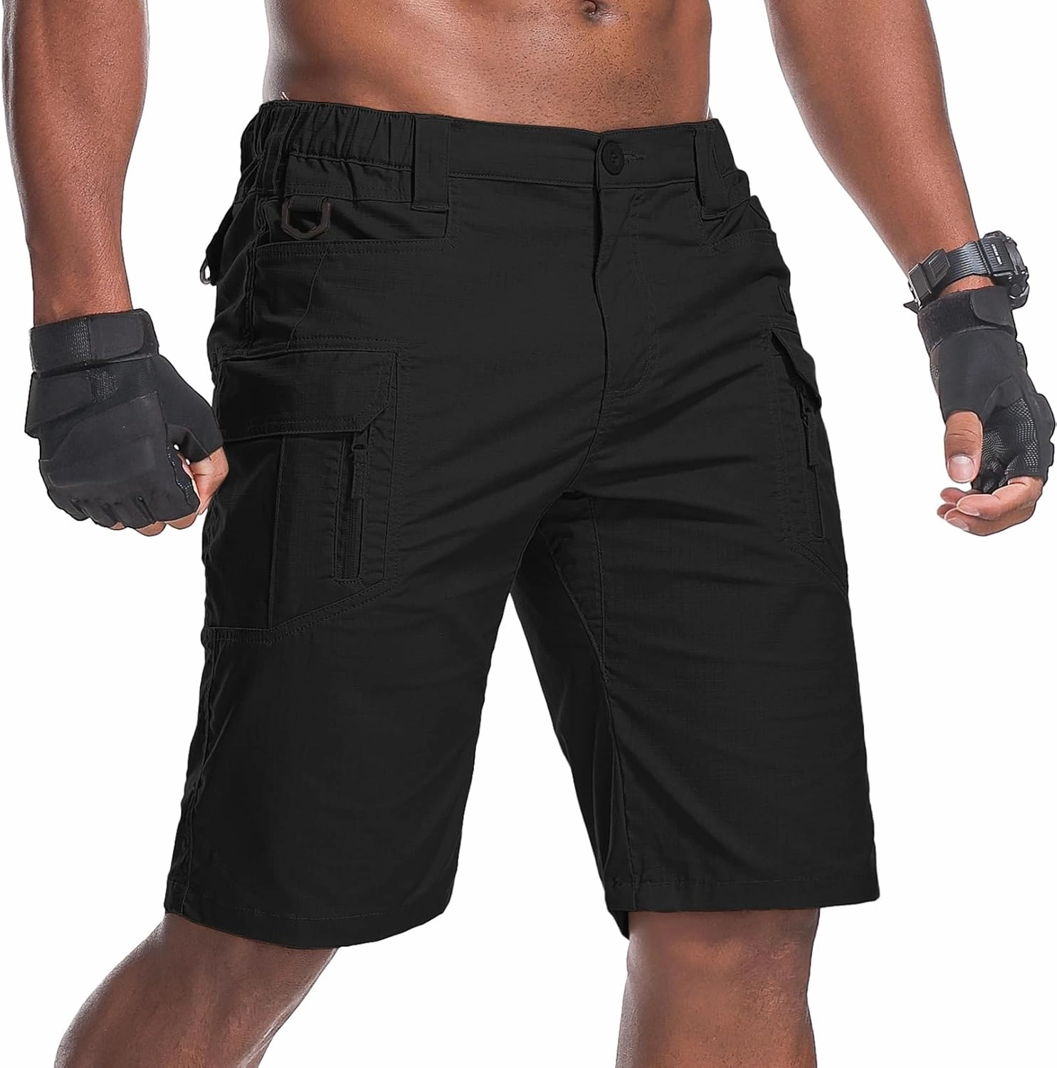 Men's Hiking Cargo Tactical Shorts with Multi Pockets Stretch Water Resistant Shorts Outdoor Hiking Fishing Camping