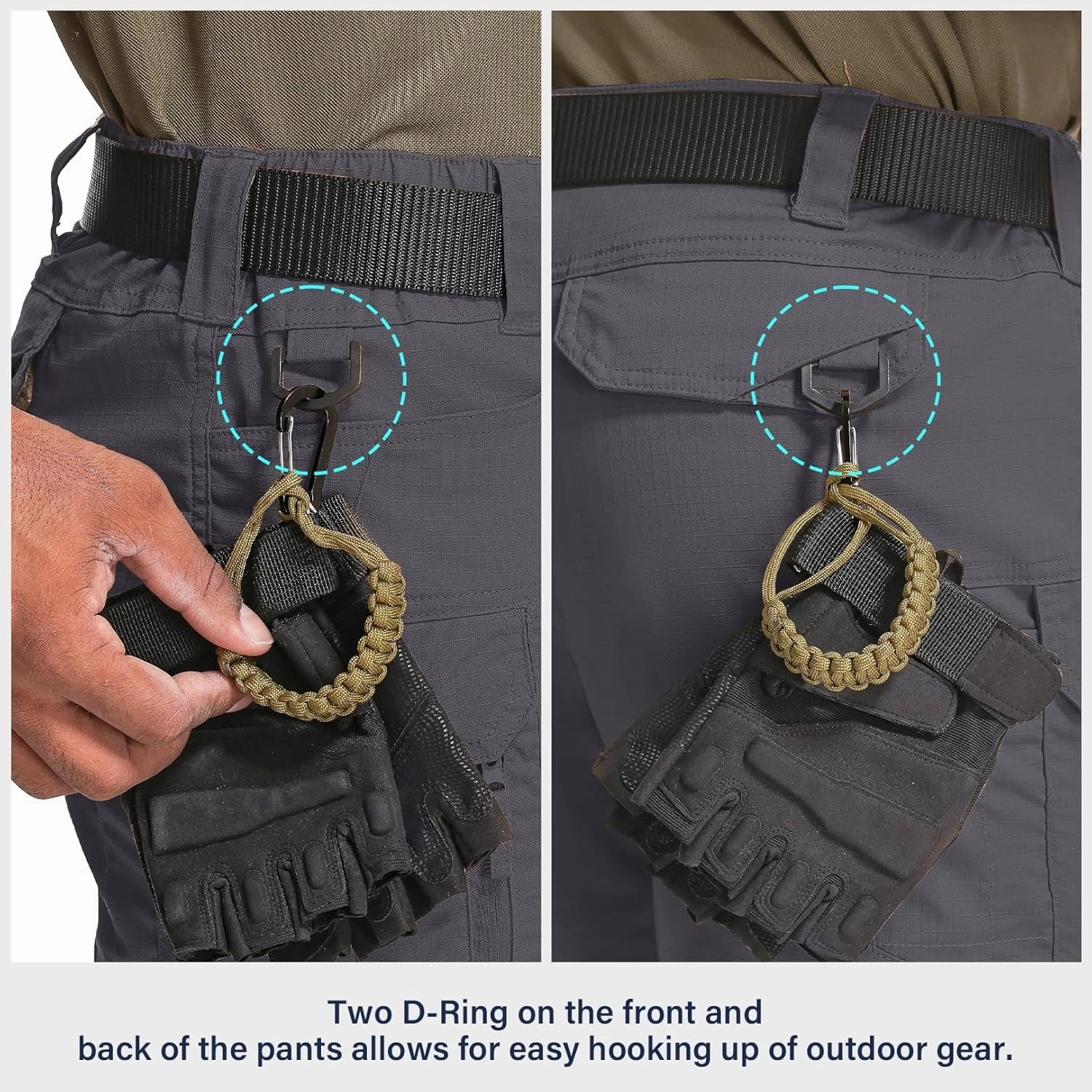 Men's Hiking Cargo Tactical Shorts with Multi Pockets Stretch Water Resistant Shorts Outdoor Hiking Fishing Camping