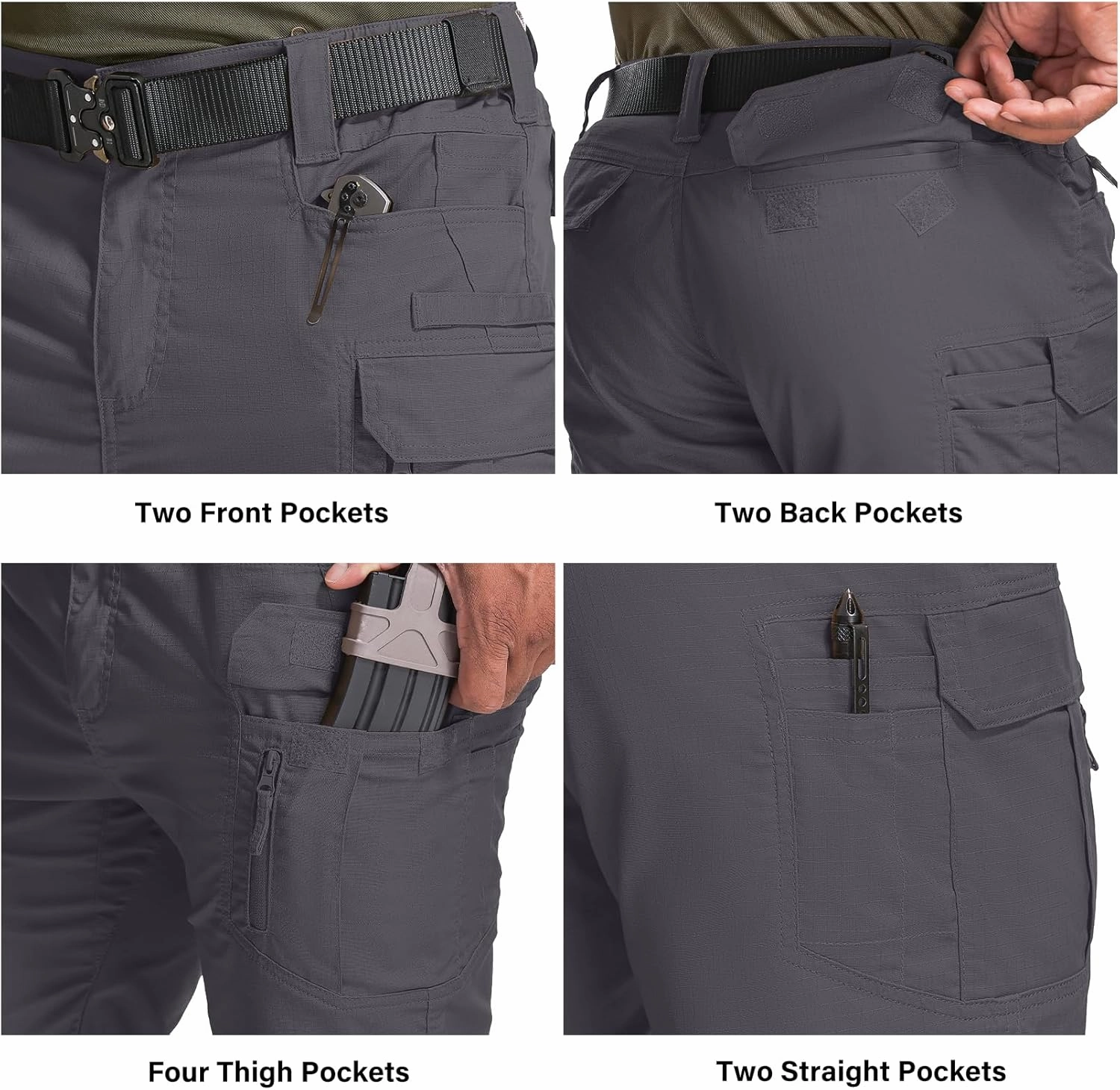 Men's Hiking Cargo Tactical Shorts with Multi Pockets Stretch Water Resistant Shorts Outdoor Hiking Fishing Camping