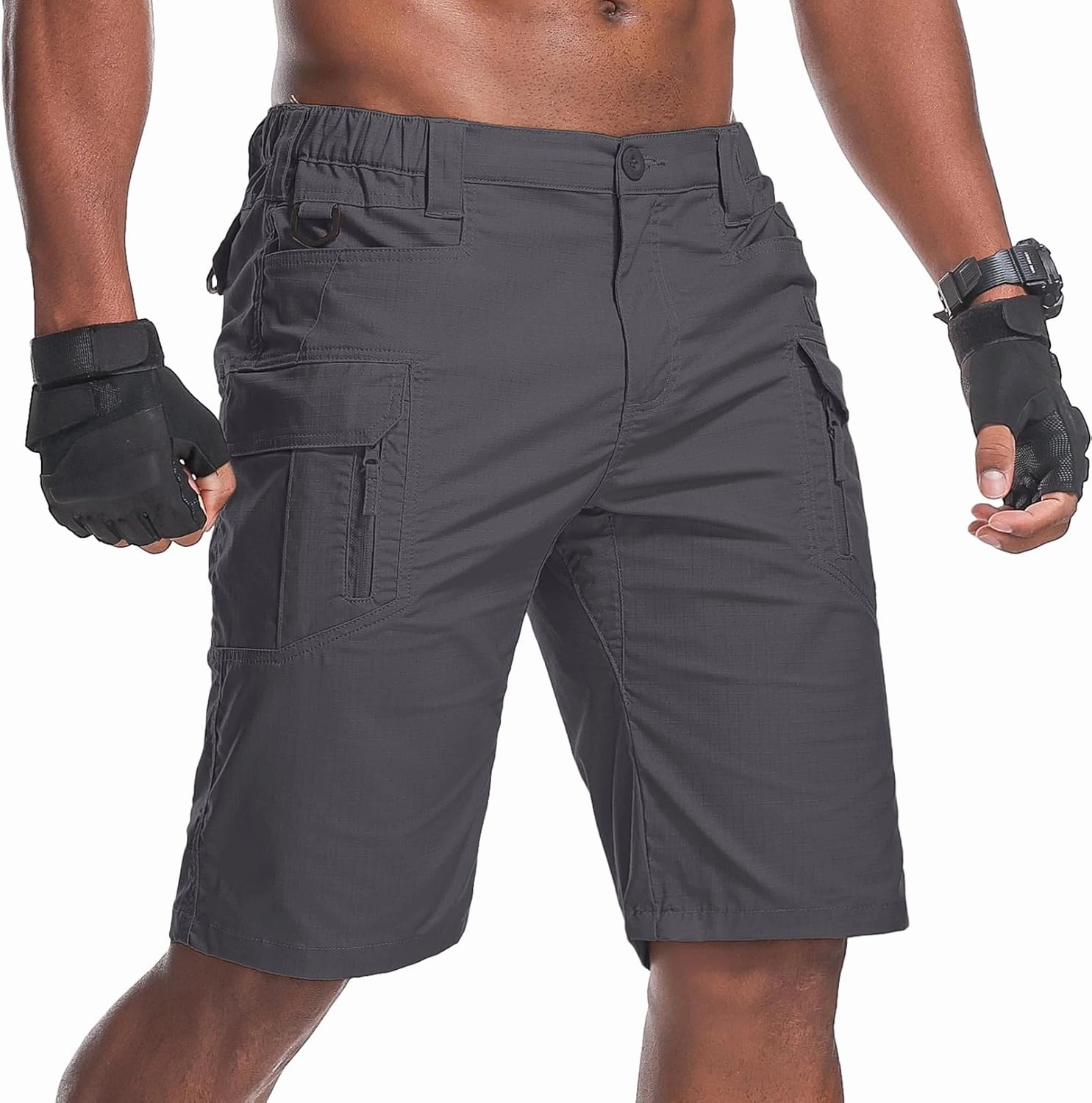 Men's Hiking Cargo Tactical Shorts with Multi Pockets Stretch Water Resistant Shorts Outdoor Hiking Fishing Camping