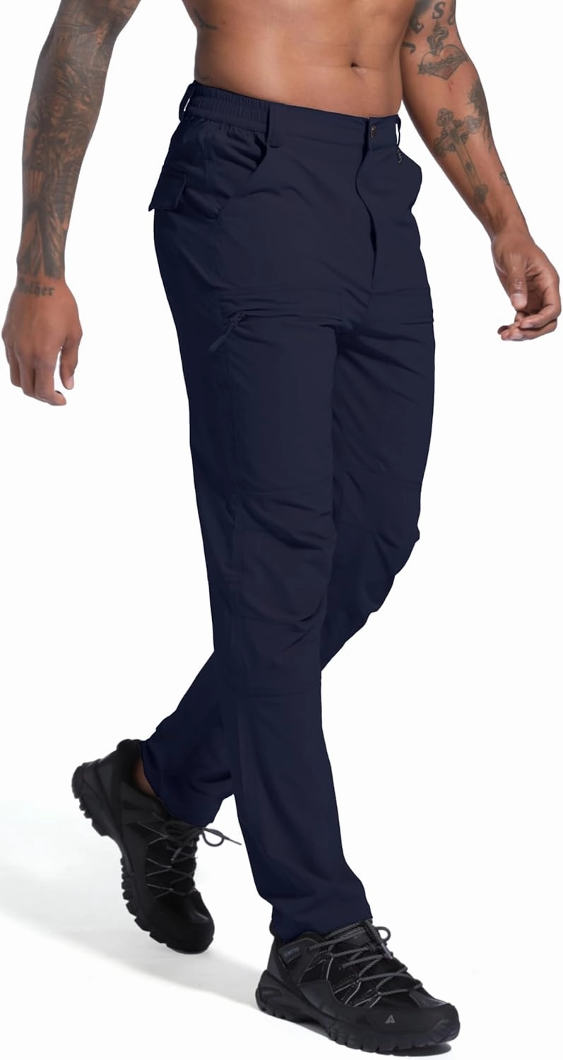 Men's Lightweight Hiking Cargo Pants Waterproof Quick Dry Travel Fishing Climbing Work Outdoor Pants