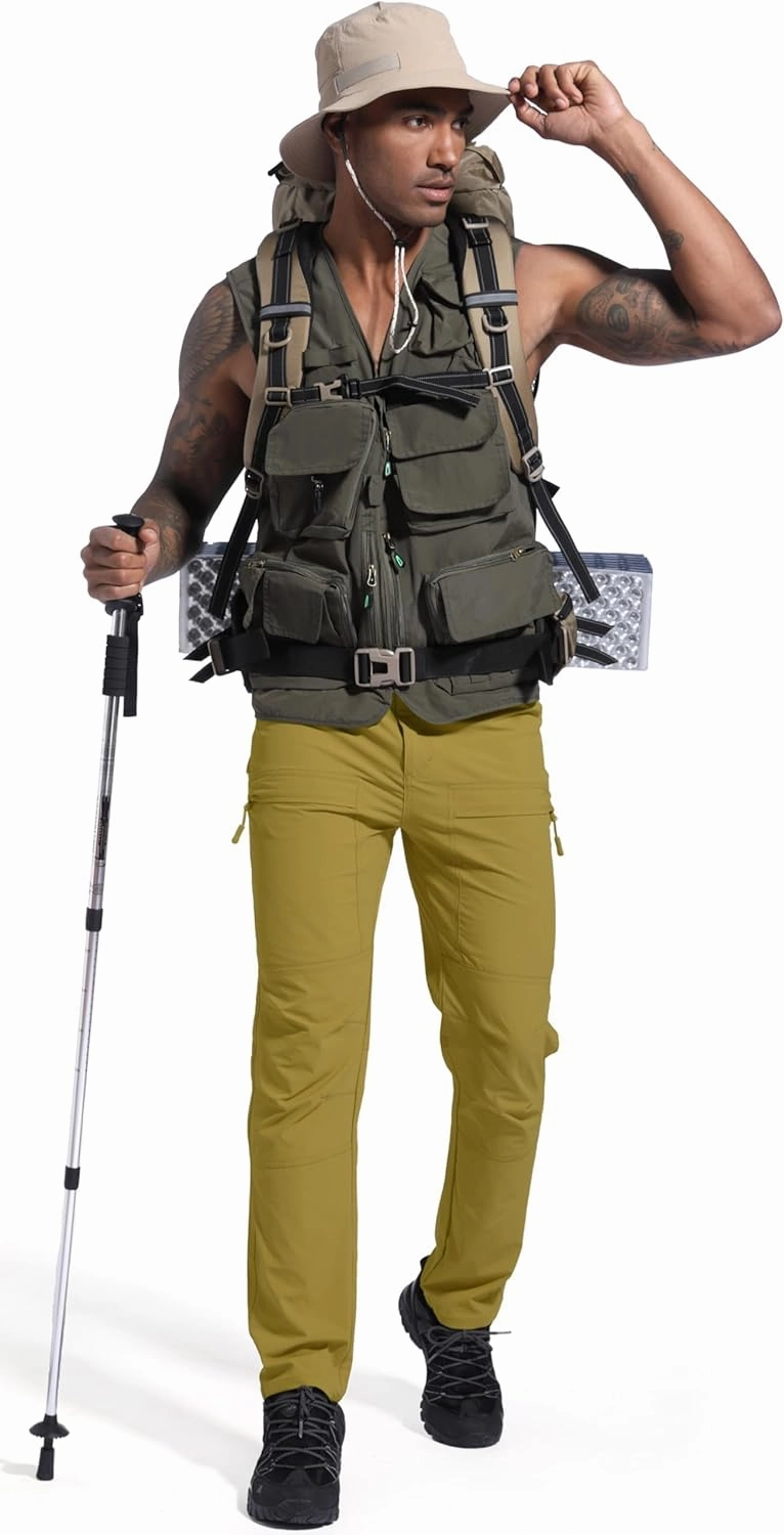 Men's Lightweight Hiking Cargo Pants Waterproof Quick Dry Travel Fishing Climbing Work Outdoor Pants