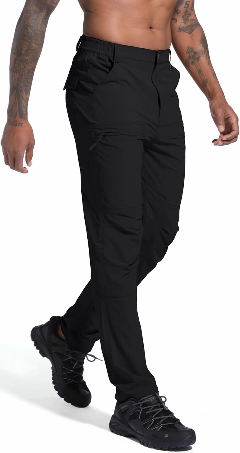 Men's Lightweight Hiking Cargo Pants Waterproof Quick Dry Travel Fishing Climbing Work Outdoor Pants