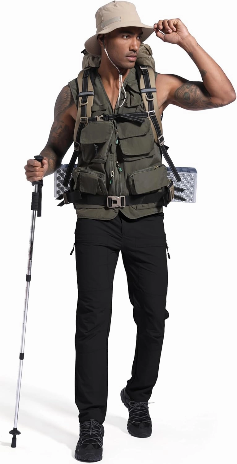 Men's Lightweight Hiking Cargo Pants Waterproof Quick Dry Travel Fishing Climbing Work Outdoor Pants
