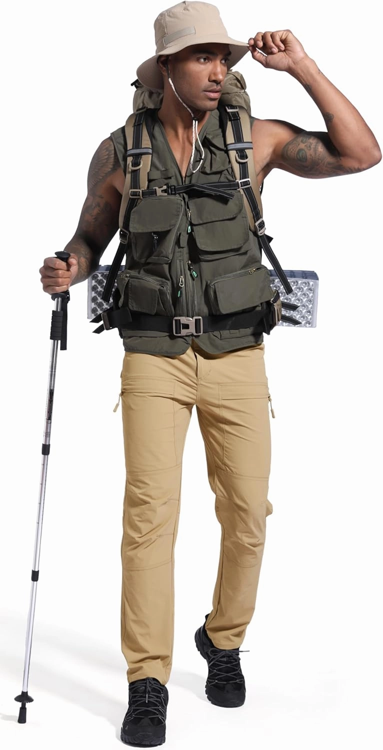 Men's Lightweight Hiking Cargo Pants Waterproof Quick Dry Travel Fishing Climbing Work Outdoor Pants
