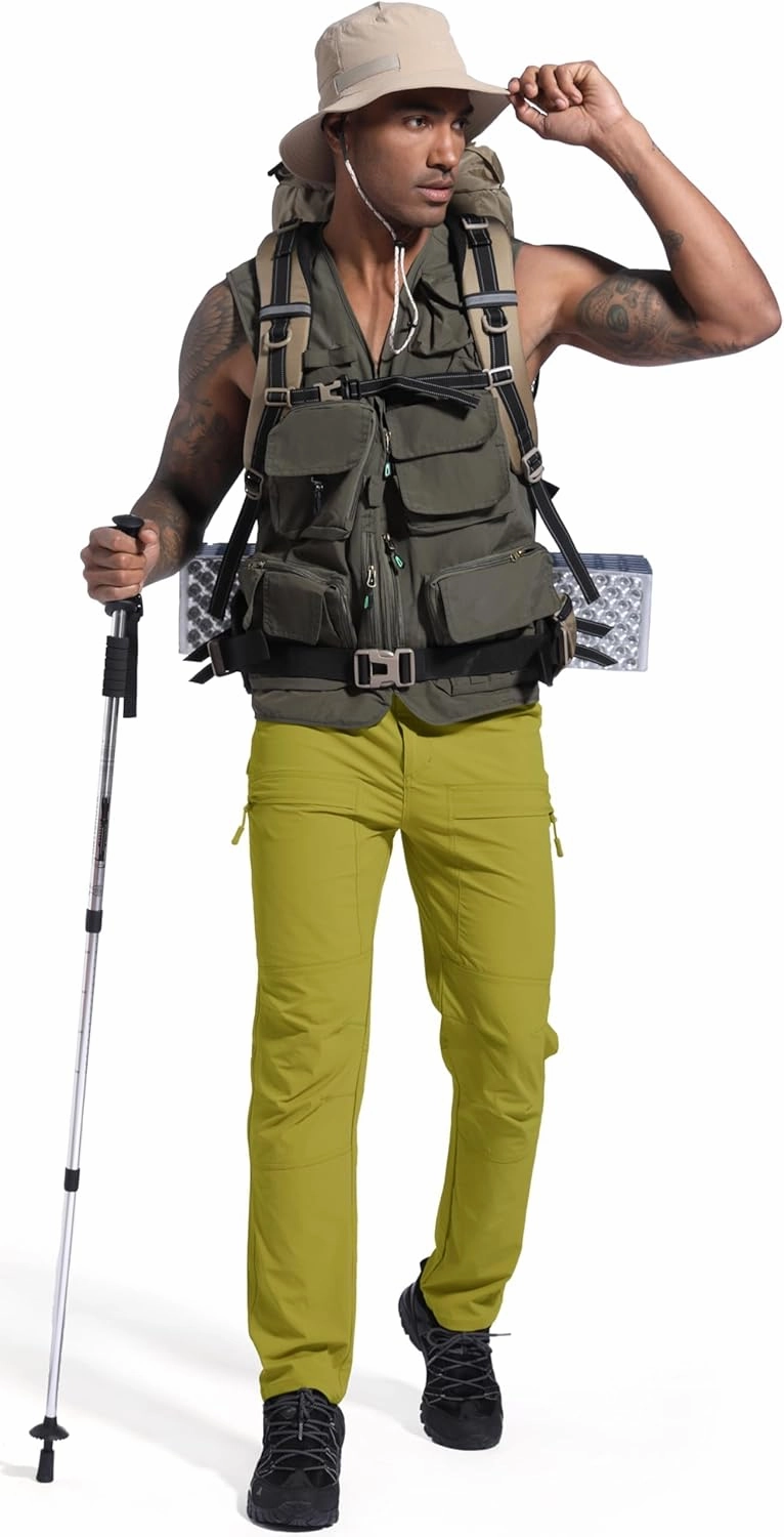 Men's Lightweight Hiking Cargo Pants Waterproof Quick Dry Travel Fishing Climbing Work Outdoor Pants