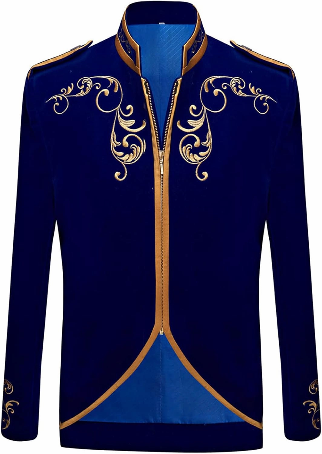 Men's Royal Prince Gold Embroidered Suit Jacket Court Fashion Uniform Jacket Suit Military Blazers Parade Punk