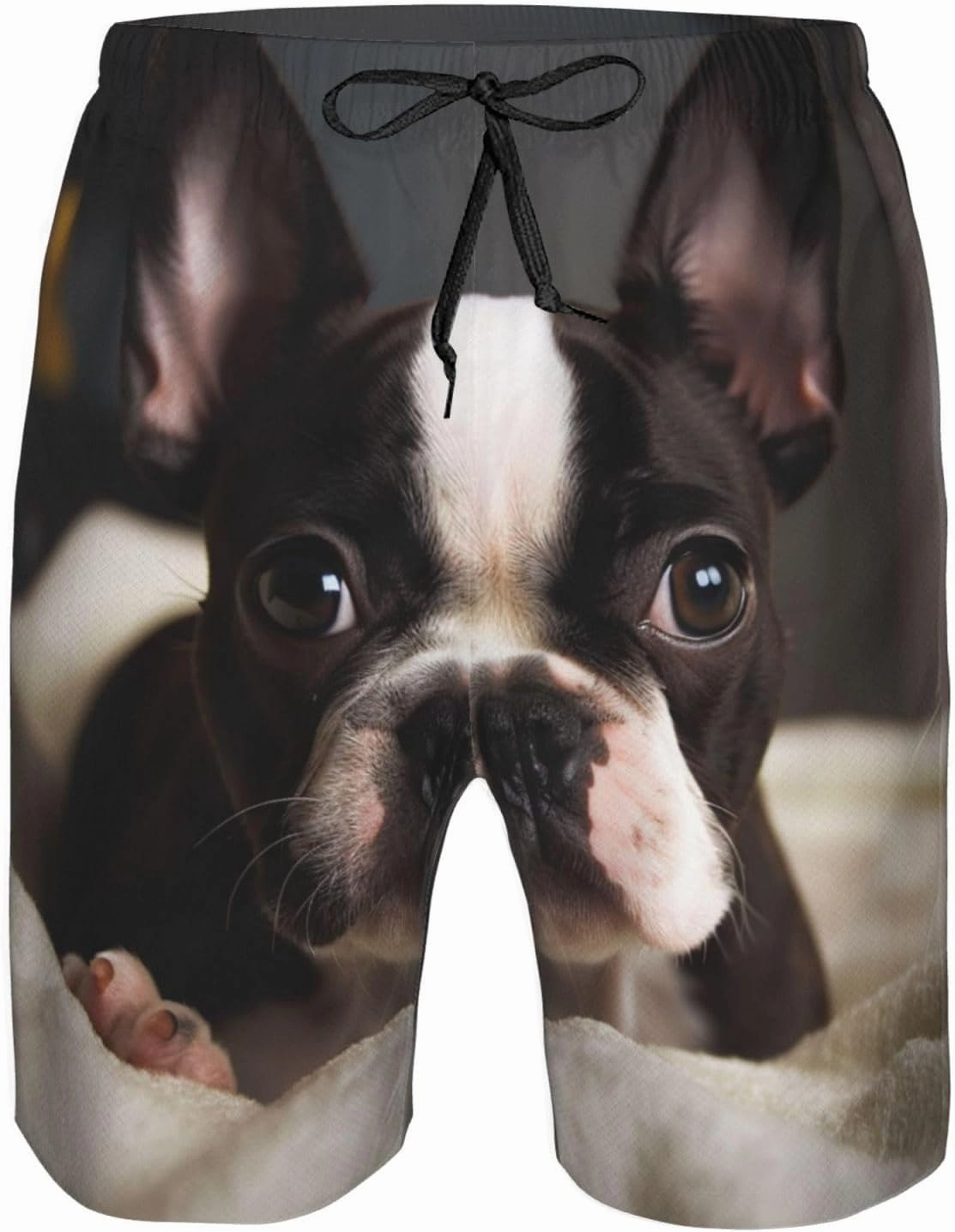 Men's Swim Trunks Cute Boston Terrier Quick Dry Board Shorts with Pocket Swimsuit Swimwear for Men Beach Shorts