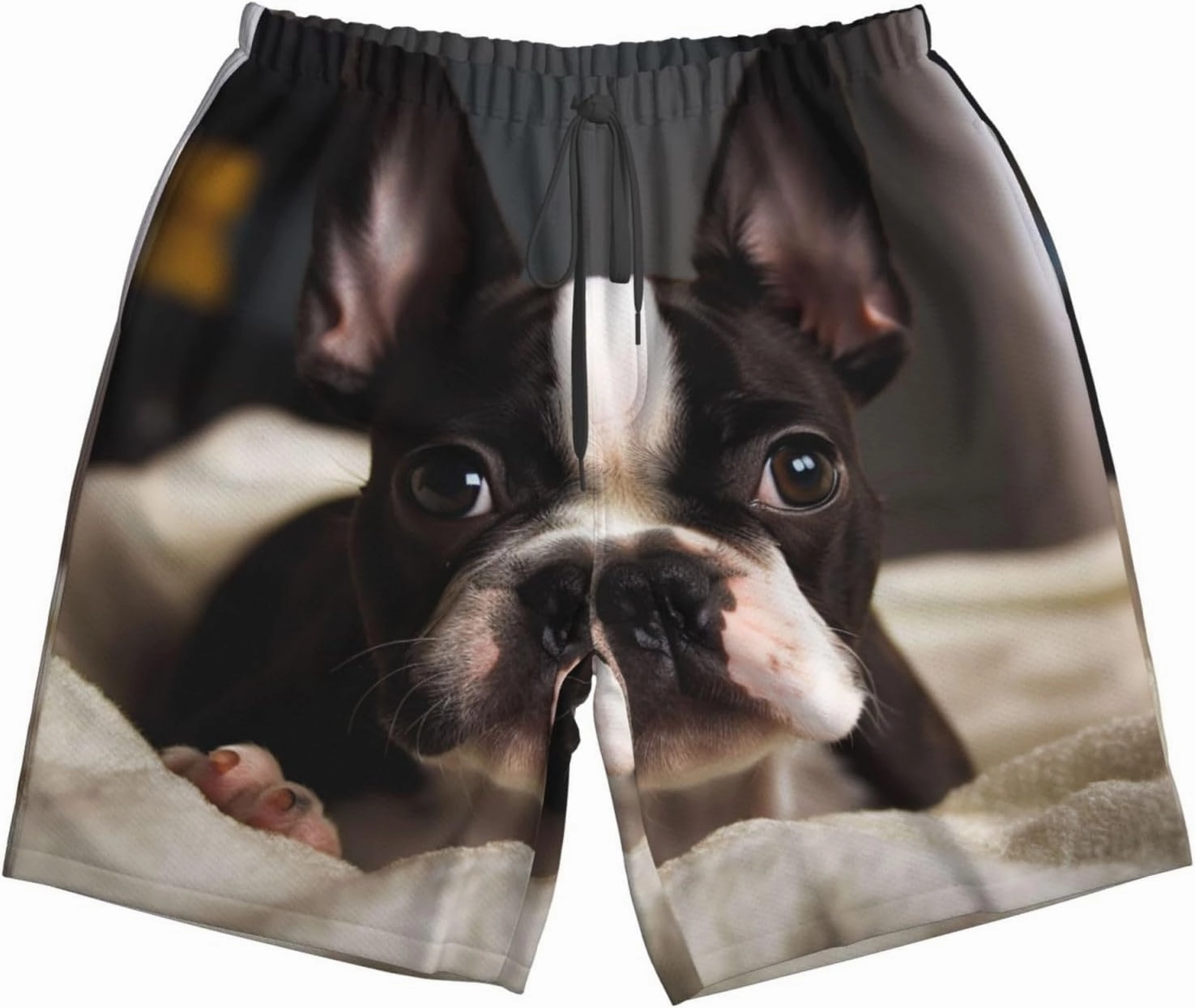 Men's Swim Trunks Cute Boston Terrier Quick Dry Board Shorts with Pocket Swimsuit Swimwear for Men Beach Shorts