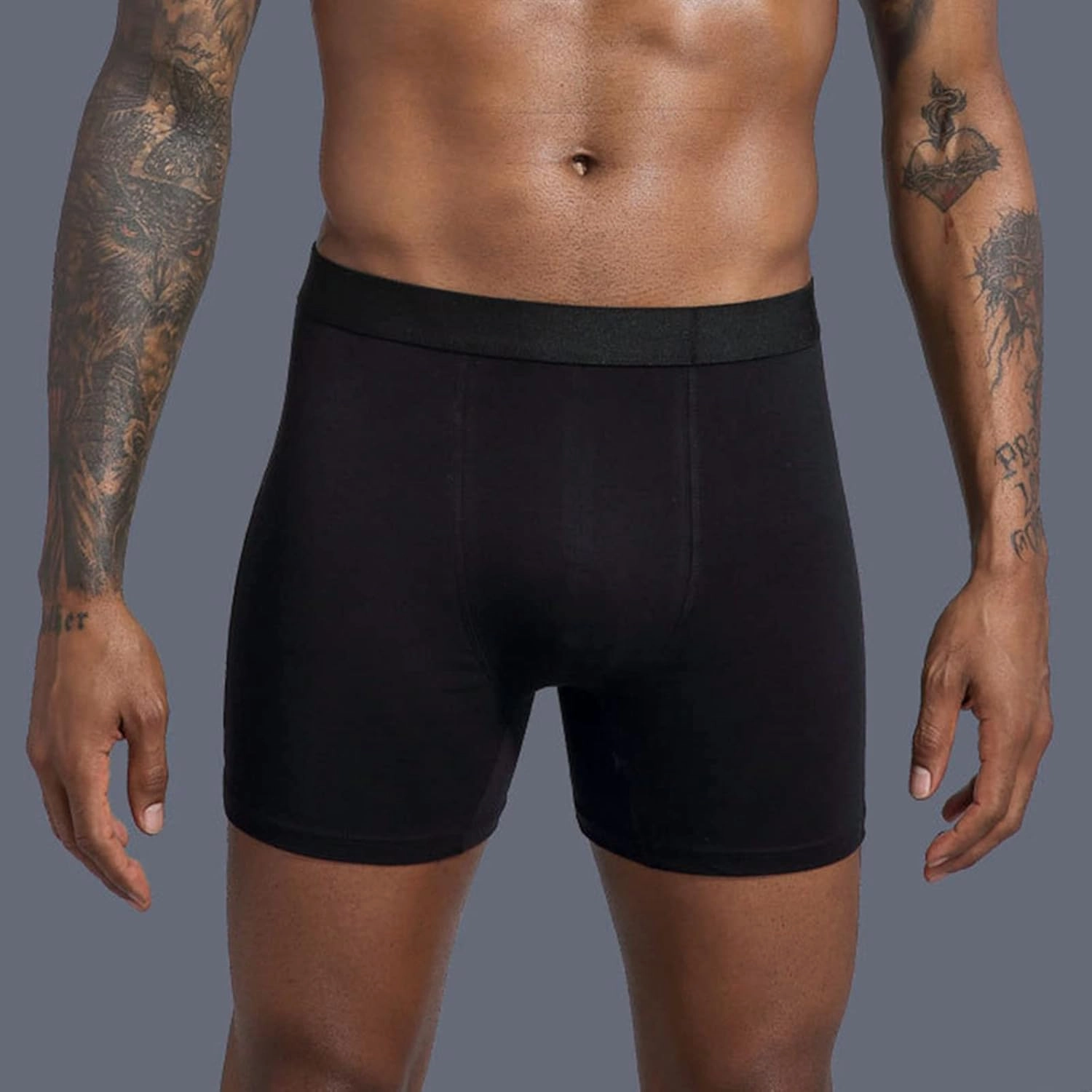 Men's Underwear Boxer Briefs, 5 Pieces Moisture-Wicking Underpant Athletic Supporter Undies Soft Comfort Trunks