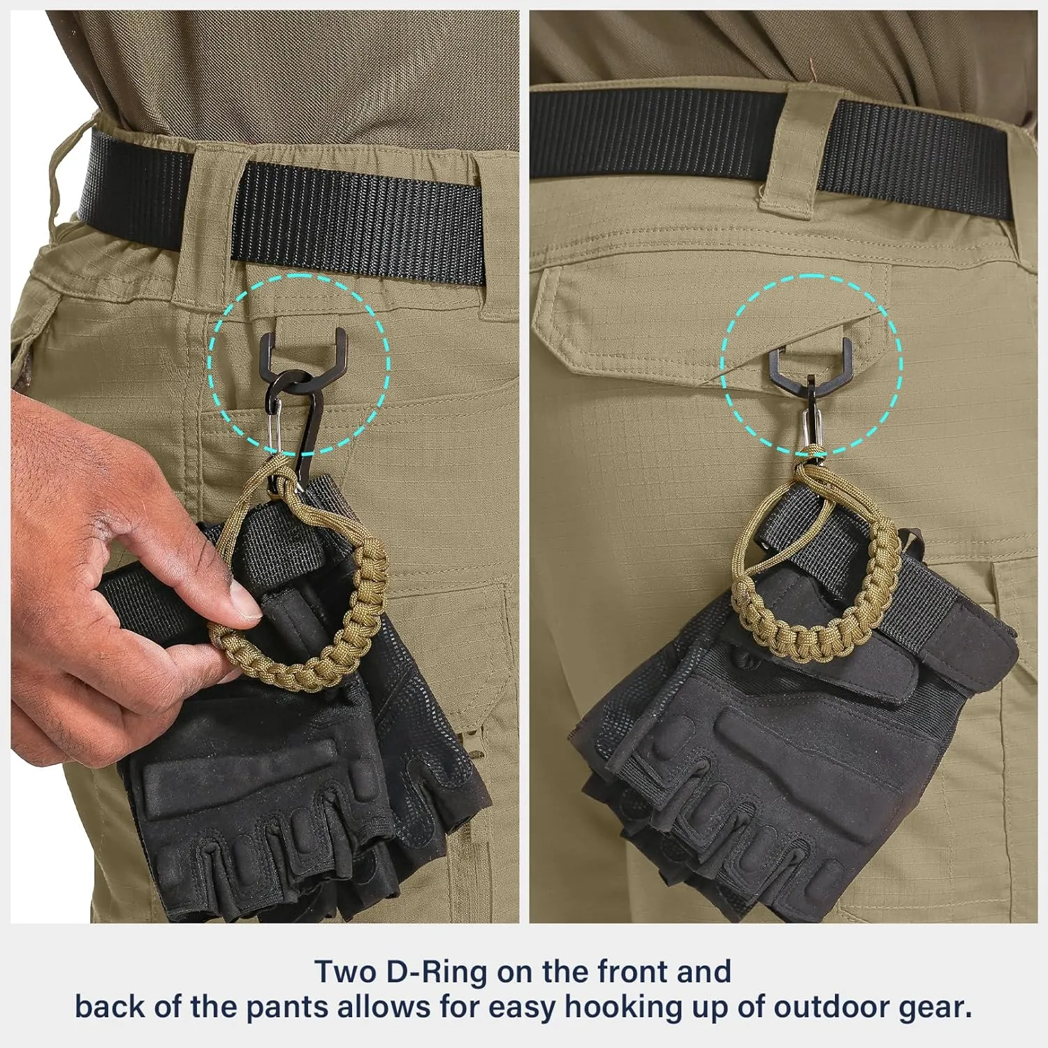 Men's Hiking Cargo Tactical Shorts with Multi Pockets Stretch Water Resistant Shorts Outdoor Hiking Fishing Camping