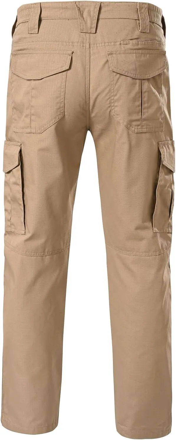 Mens Work Pants Cargo Tactical Construction for Men Ripstop Waterproof Lightweight Outdoor Hiking with Pockets