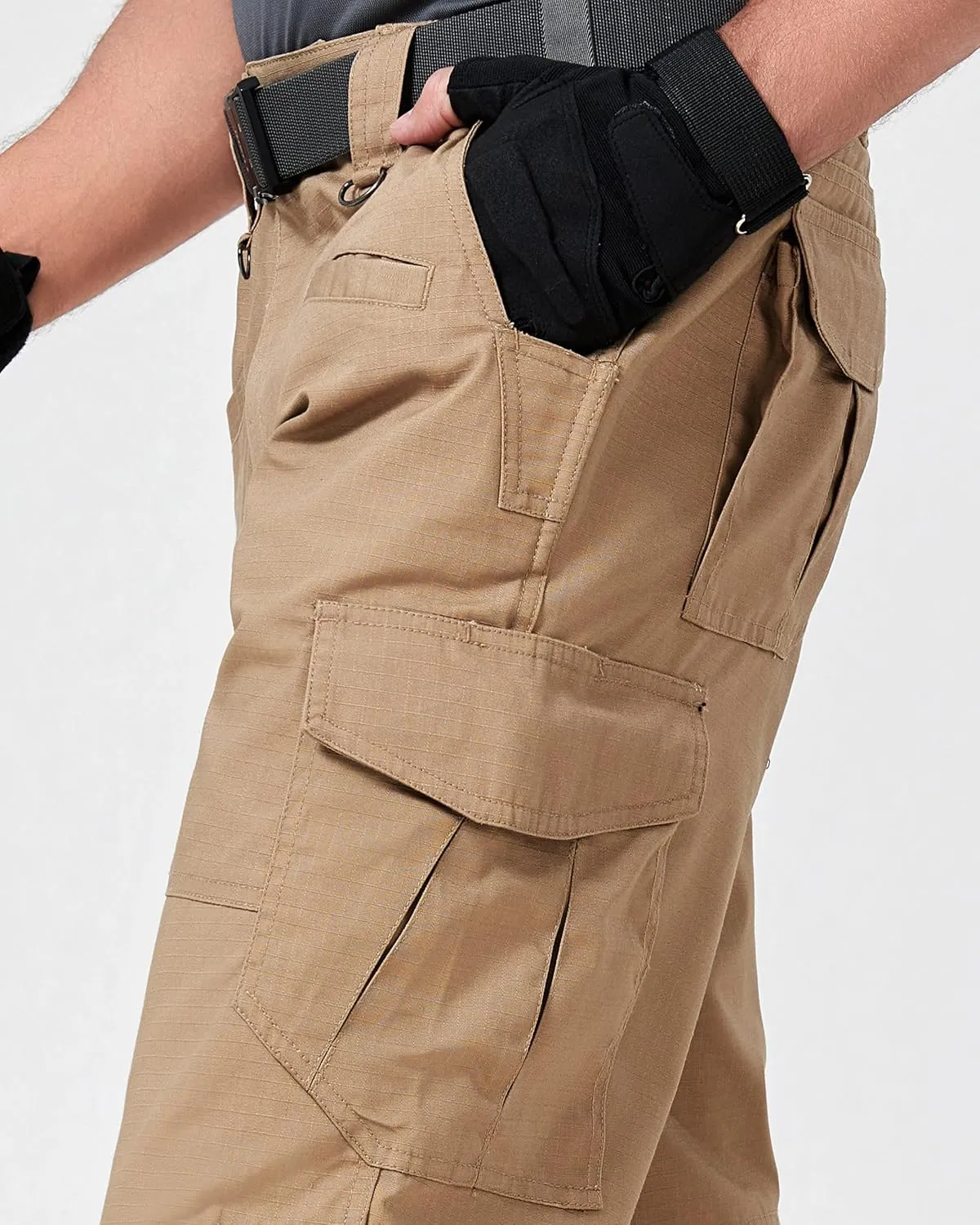 Mens Work Pants Cargo Tactical Construction for Men Ripstop Waterproof Lightweight Outdoor Hiking with Pockets