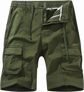 Mens 7 Inch Shorts Casual Drawstring Elastic Waist Cargo Shorts Multi Pockets Regular Big & Tall Utility Shorts
