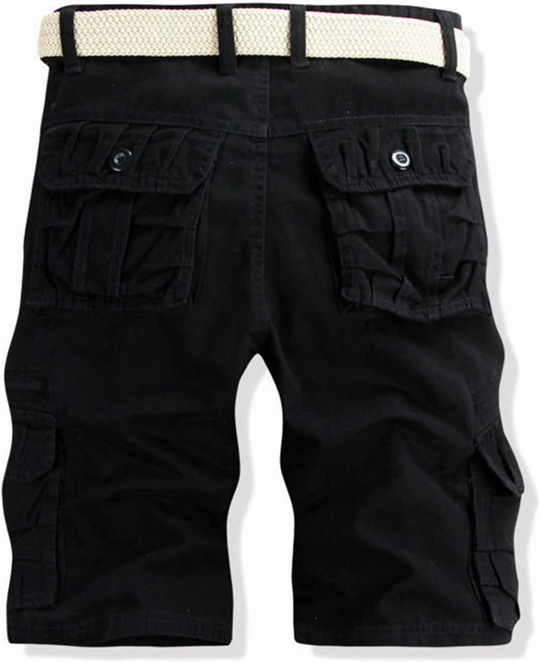 Mens Big and Tall 3XL Elastic Waistband Cargo Shorts Casual Multi Pocket Tooling Shorts Relaxed Fit Athletic Shorts