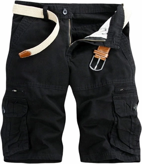 Mens Big and Tall 3XL Elastic Waistband Cargo Shorts Casual Multi Pocket Tooling Shorts Relaxed Fit Athletic Shorts
