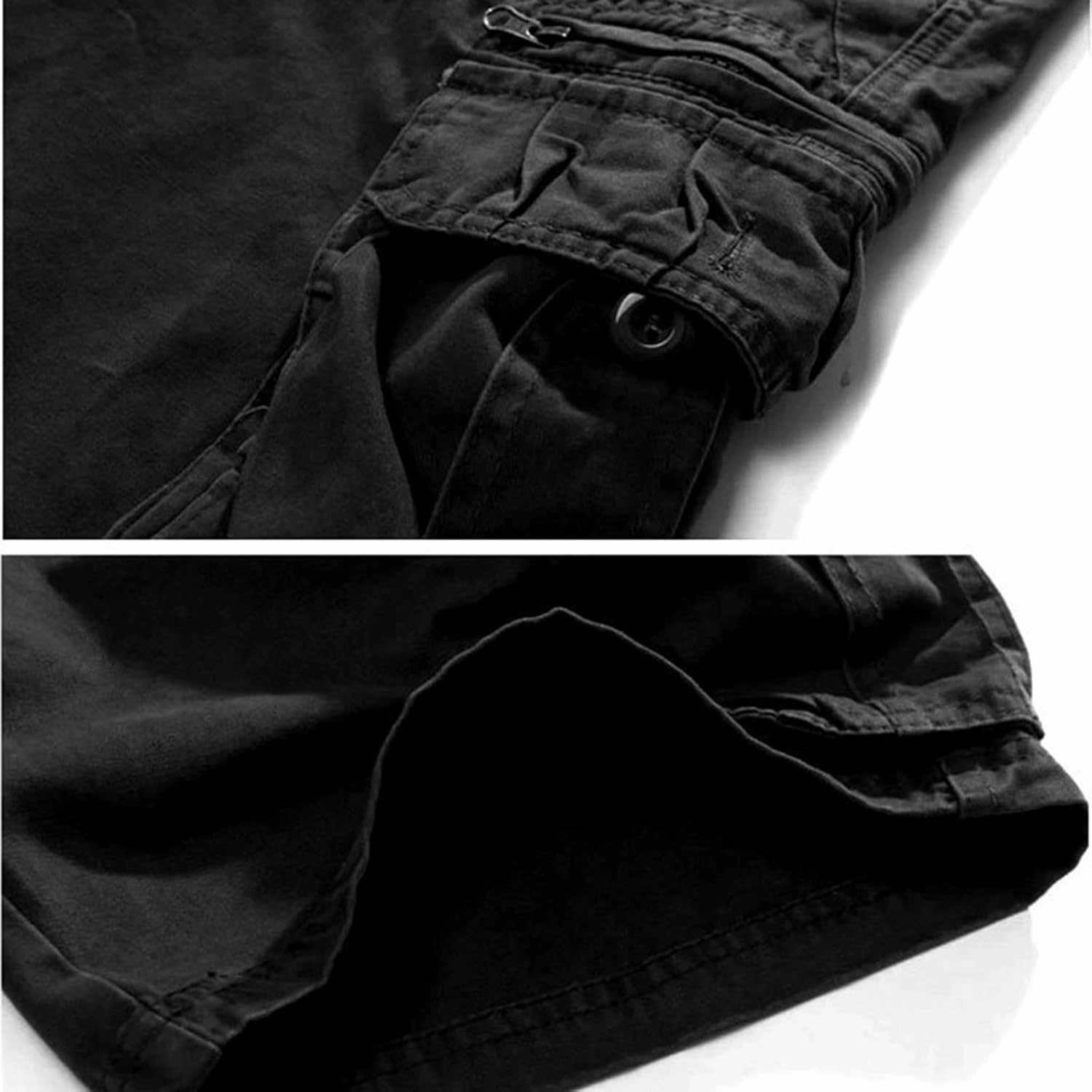 Mens Big and Tall 3XL Elastic Waistband Cargo Shorts Casual Multi Pocket Tooling Shorts Relaxed Fit Athletic Shorts