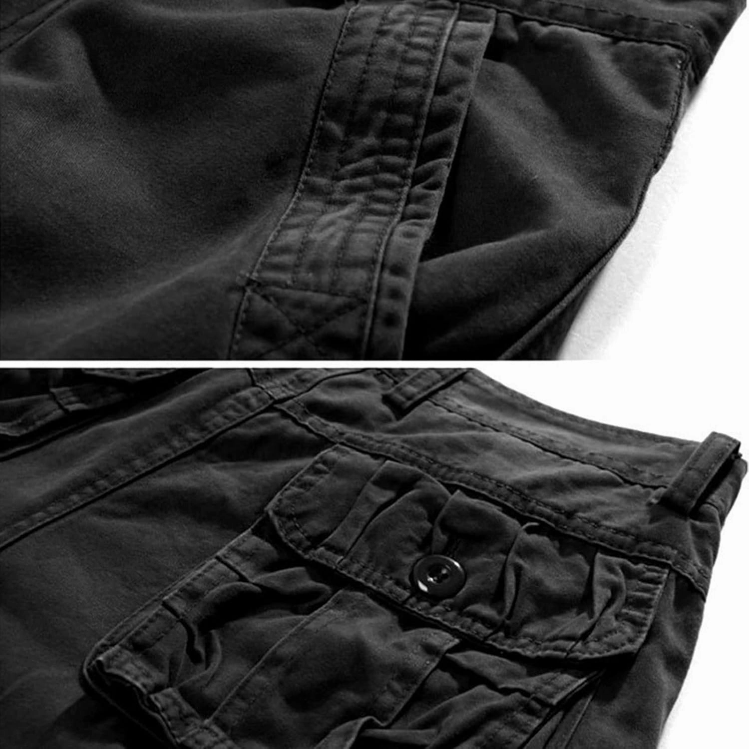Mens Big and Tall 3XL Elastic Waistband Cargo Shorts Casual Multi Pocket Tooling Shorts Relaxed Fit Athletic Shorts