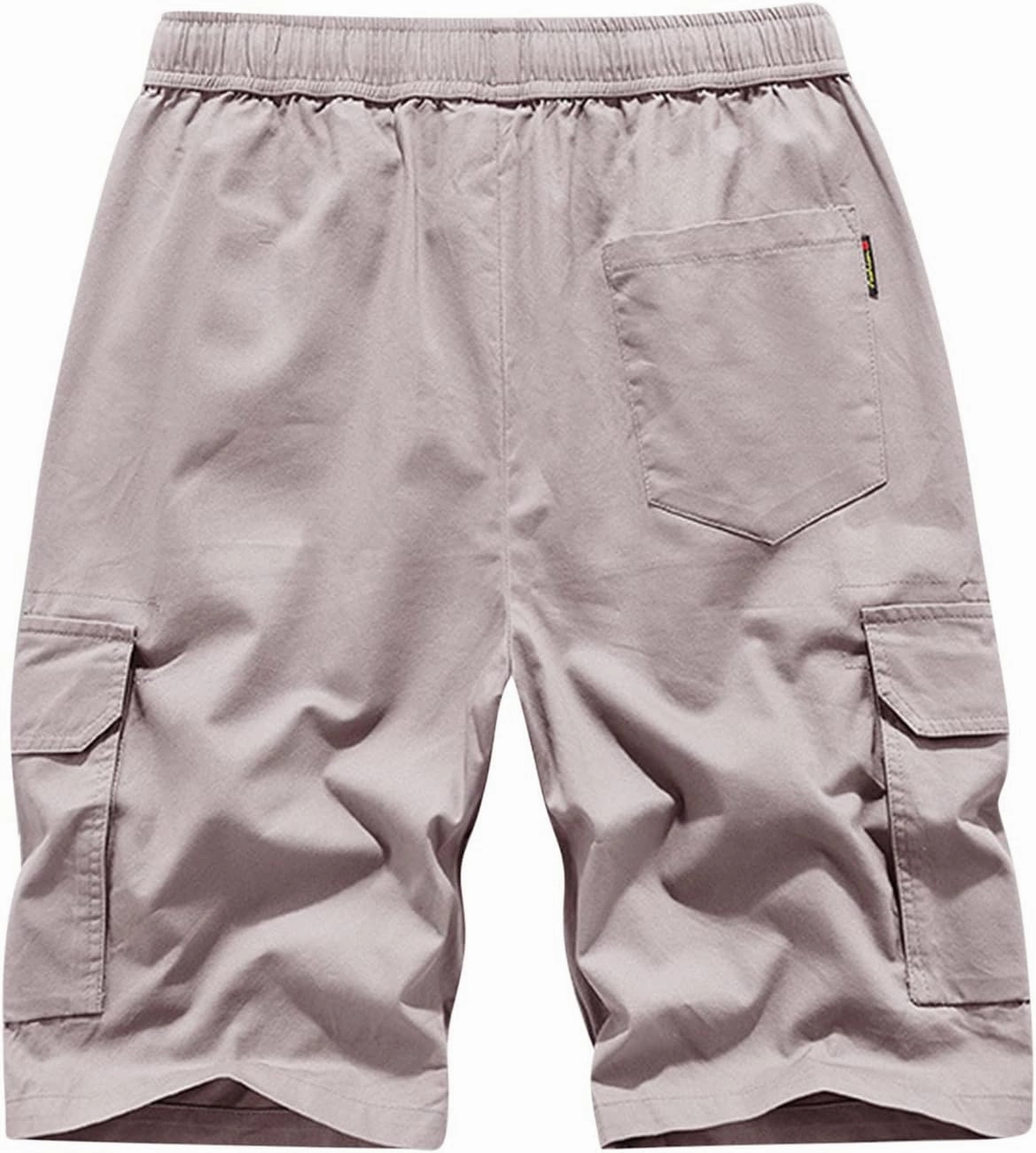 Mens Big and Tall Shorts Elastic Waist Cotton Cargo Shorts Drawstring Multi Pocket Casual Tooling Shorts Sport Shorts