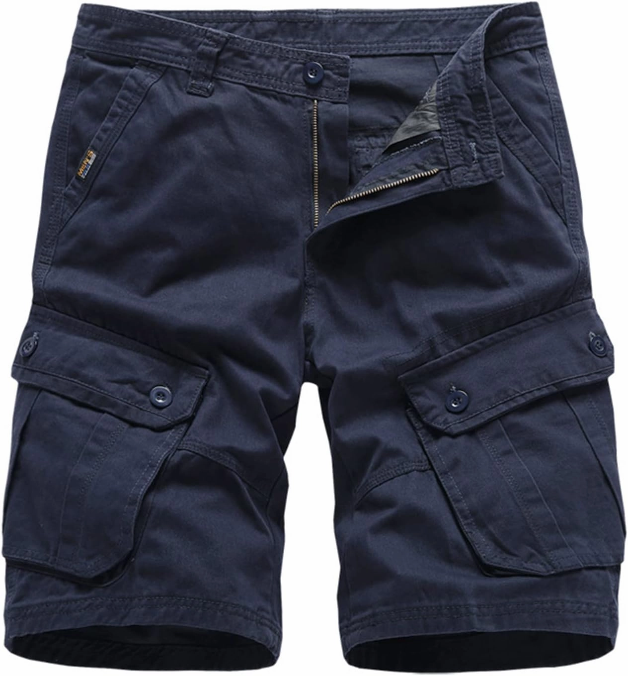 Mens Shorts 5 Inch Inseam Big and Tall Cotton Buckle Zipper Multi Pocket Cargo Shorts Fashion Outddor Work Shorts