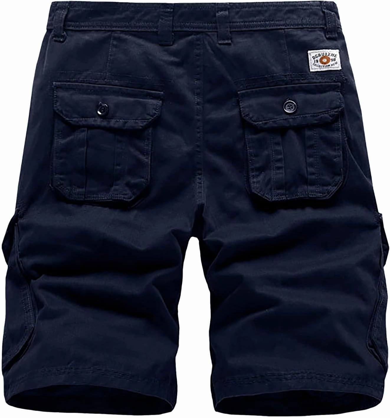 Mens Shorts 5 Inch Inseam Big and Tall Cotton Buckle Zipper Multi Pocket Cargo Shorts Fashion Outddor Work Shorts