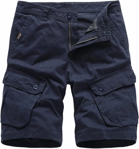 Mens Shorts 5 Inch Inseam Big and Tall Cotton Buckle Zipper Multi Pocket Cargo Shorts Fashion Outddor Work Shorts