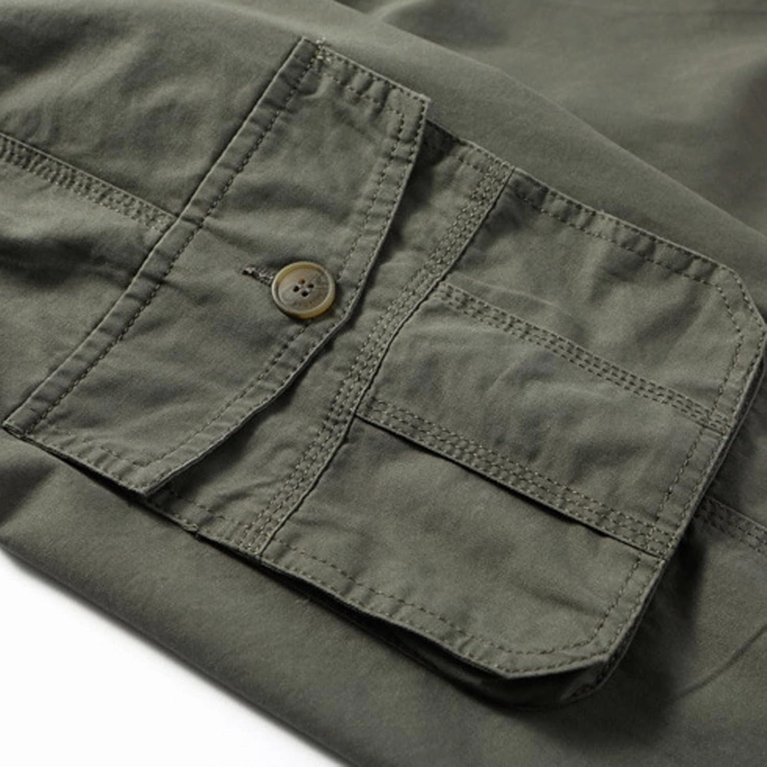 Mens Summer Shorts Loose Fit Cotton Elastic Waist Multi Pockets Cargo Shorts Fashion Outdoor Solid Beach Shorts