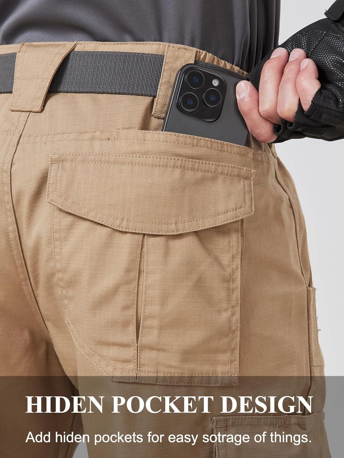 Mens Work Pants Cargo Tactical Construction for Men Ripstop Waterproof Lightweight Outdoor Hiking with Pockets