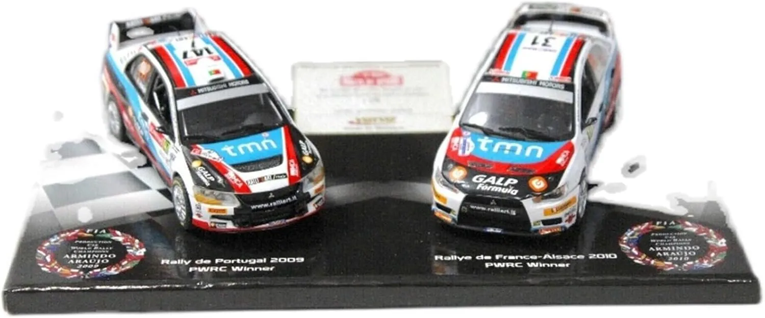 Metal Toy Vehicle 1:43 Alloy Rally Models Germany for Vitesse WRC Lancer 09-10 Double Car Championship Set Vehicle Scale Vehicles