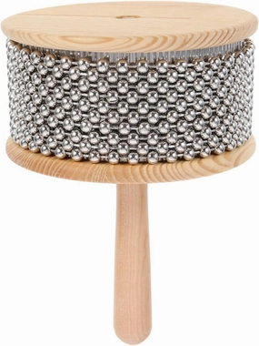 Metal Cabasa Percussion Plaything for Boy Girl Creative Musical Toy with Wooden Handle Durable Cognitive Instrument for Sound Perception and Coordination