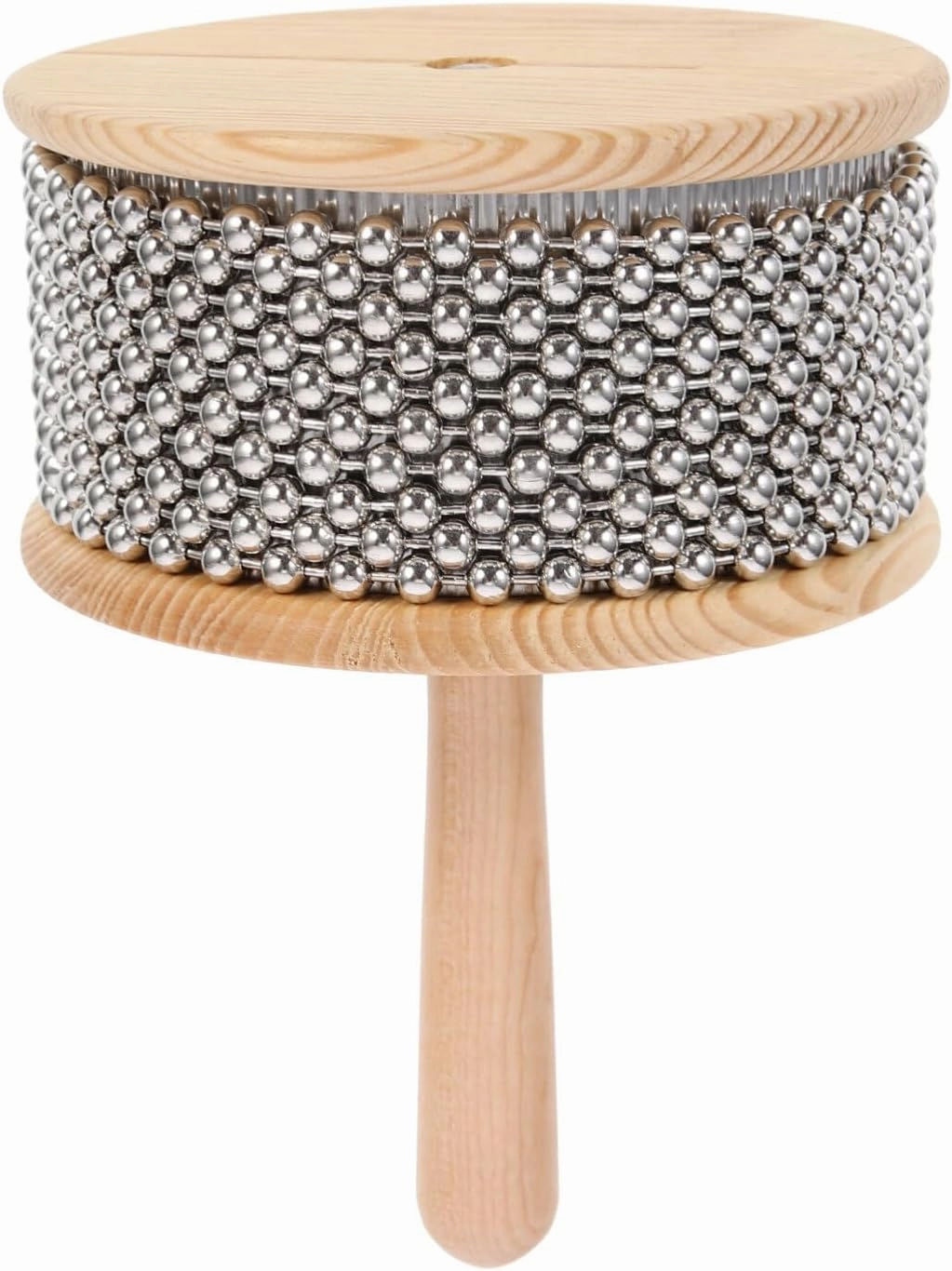 Metal Cabasa Percussion Plaything for Boy Girl Creative Musical Toy with Wooden Handle Durable Cognitive Instrument for Sound Perception and Coordination