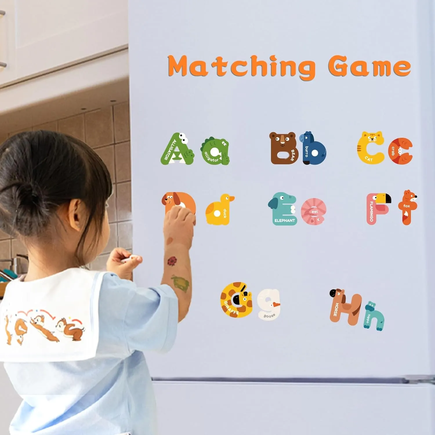 Mideer Magnetic Alphabet, 26 Uppercase & 26 Lowercase Letters, Cute Animal Magnets for Fridge, Educational ABC Spelling Learning Tools Games Toys Refrigerator Magnet for Kids, Toddlers 3 4 5 Years Old