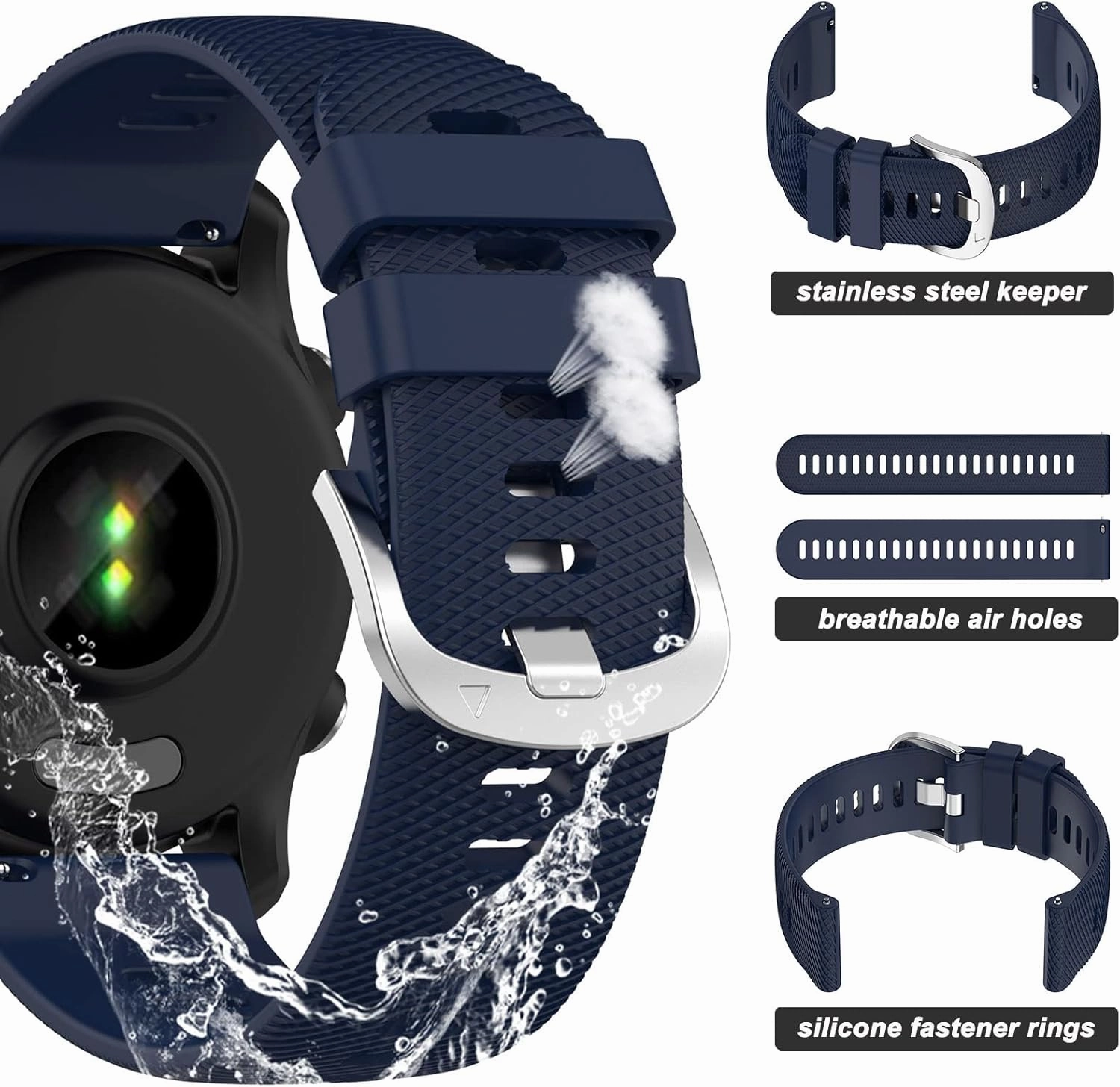 Miimall Compatible for Garmin Forerunner 255 Silicone Band