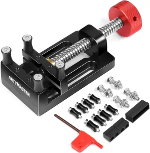 Mini Drill Press Vise with Rubber Soft Jaws, 0-2.48" Clamping Range Mini Vice Clamp for Crafts, Jewelry Making, Modeling and Repairs, Precision Aluminum Small Vise for Small Projects