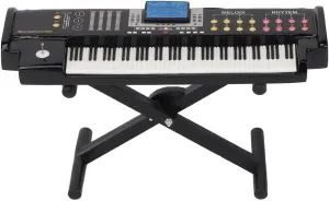 Mini Musical Instrument, Wooden Miniature Electric Keyboard Toy Dollhouse Miniature Electronic Organ Model with Bracket