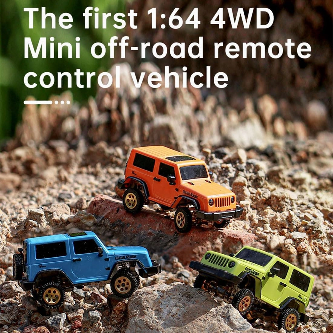 Mini RC Crawler, 1:64 Scale 2.4G Full Proportional RTR Remote Control Climbing Off-Road All-Wheel Drive Vehicle Model for Adults Teens(FPV/Standard Version/Blue)