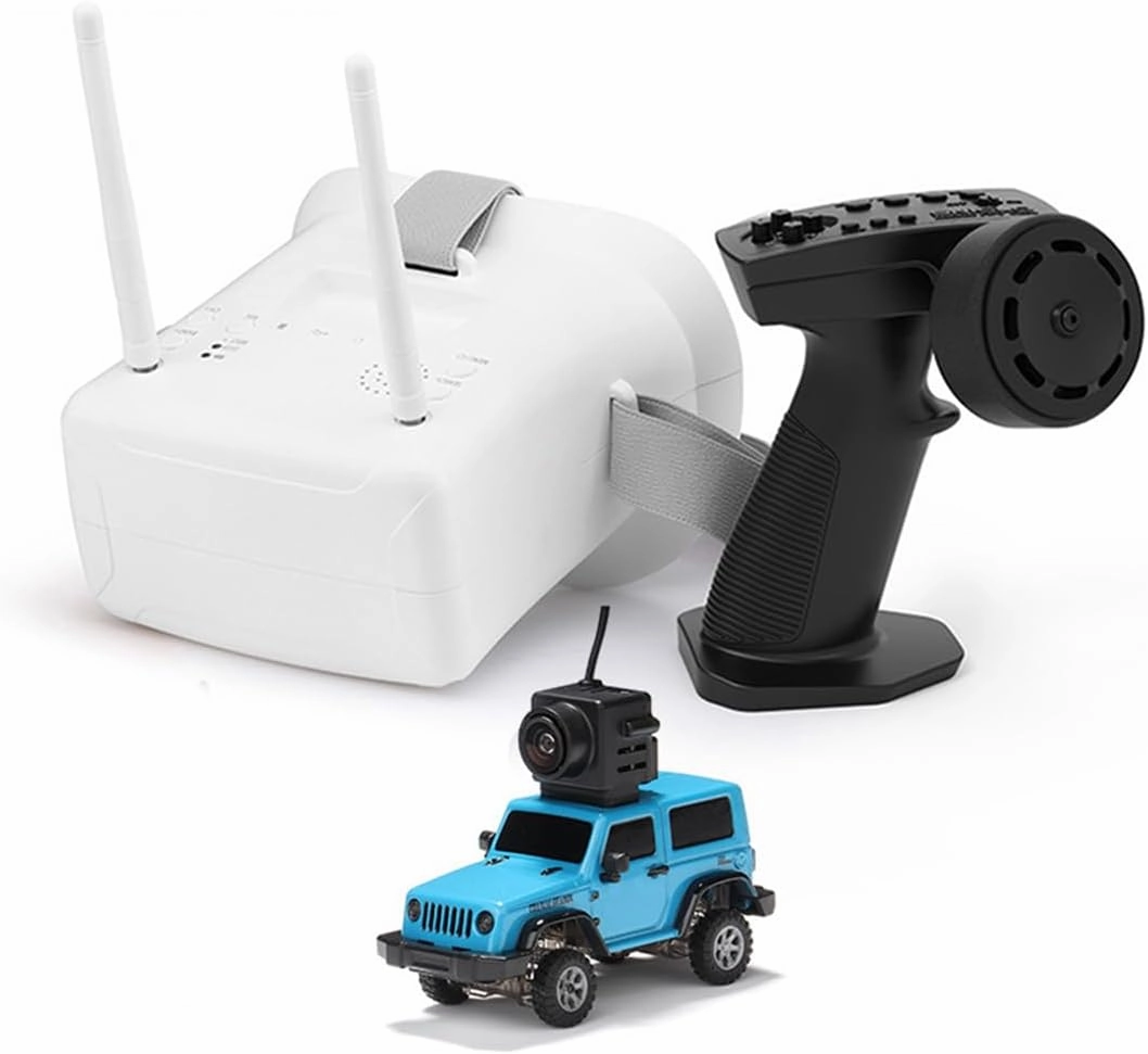 Mini RC Crawler, 1:64 Scale 2.4G Full Proportional RTR Remote Control Climbing Off-Road All-Wheel Drive Vehicle Model for Adults Teens(FPV/Standard Version/Blue)