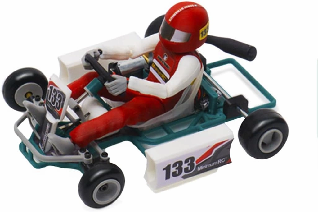 Mini RC Kart, 1/32 Scale 2.4G Retro Racer Car Model Without Remote Control and One Batteries, DIY RC Hobby Sports Car Toys Gifts for Adults