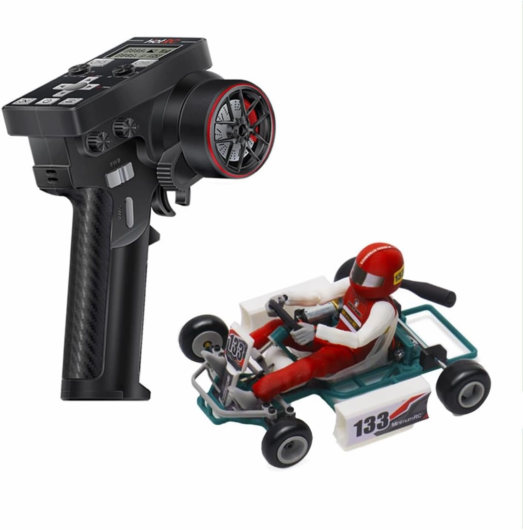 Mini RC Kart, 1/32 Scale 2.4G Retro Racer Car Model Without Remote Control and One Batteries, DIY RC Hobby Sports Car Toys Gifts for Adults