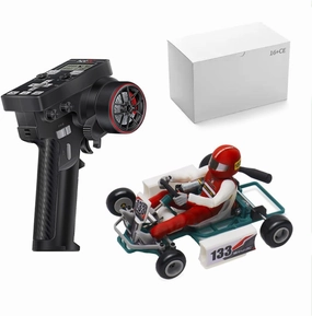 Mini RC Kart, 1/32 Scale 2.4G Retro Racer Car Model Without Remote Control and One Batteries, DIY RC Hobby Sports Car Toys Gifts for Adults