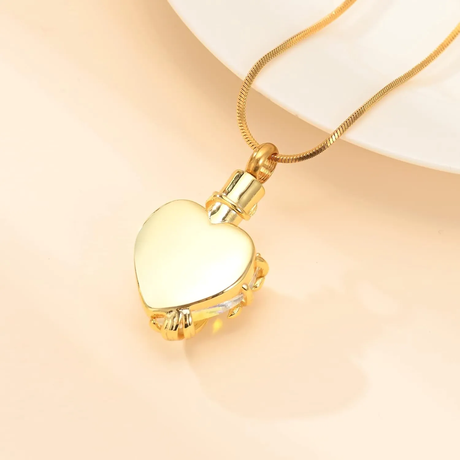 Minicremation Heart Tree of Life Urn Necklace for Ashes Dainty Forever Love Heart Pendant Cremation Jewelry with Crystal w/Funnel Filler Memorial Jewelry Gifts for Women Girls Friends